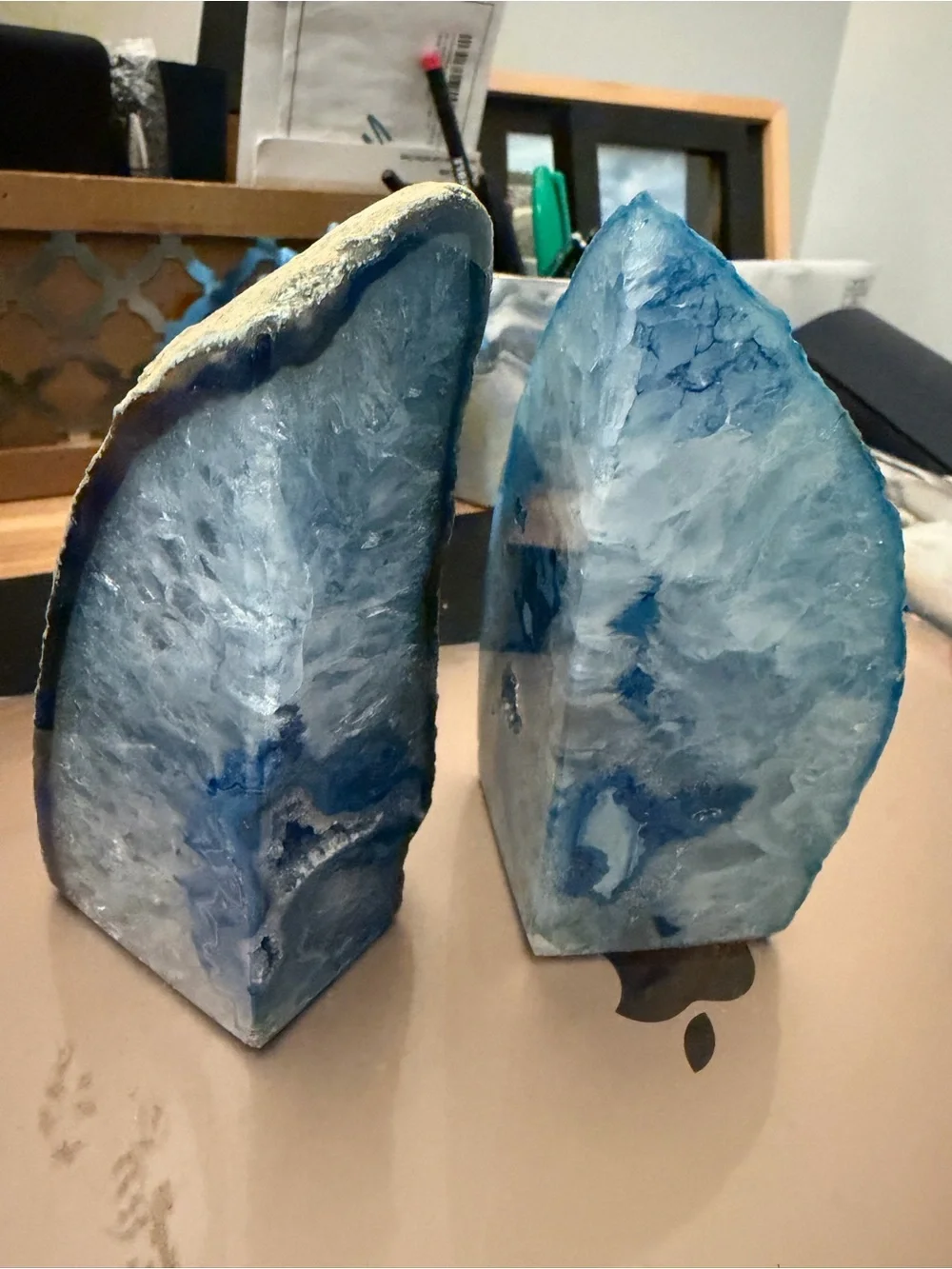 West Elm | Blue Agate Geode Bookends